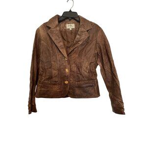 Vintage Scully Genuine Leather Jacket size Large Womens Blazer L Brown Single-Br